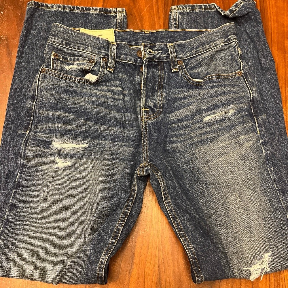 Hollister Jeans Button Fly Men's Tag Size 28x30 Actual Size 28x30